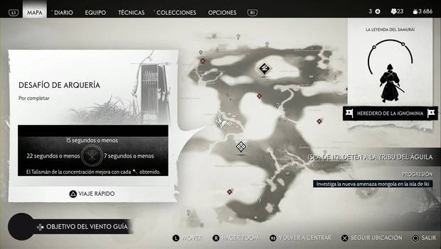 Ghost of Tsushima - Desafíos de arquería de la Isla de Iki: ubicación del desafío 2