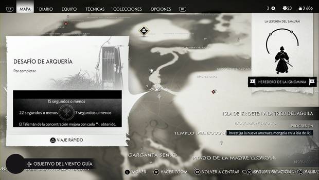 Ghost of Tsushima - Desafíos de arquería de la Isla de Iki: ubicación del desafío 7