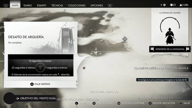 Ghost of Tsushima - Desafíos de arquería de la Isla de Iki: ubicación del desafío 4