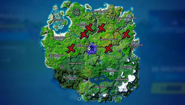 Fortnite Battle Royale - Despliega escáneres en el bioma alienígena: ubicación de los biomas alienígenas