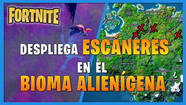 Fortnite Battle Royale - Despliega escáneres en el bioma alienígena
