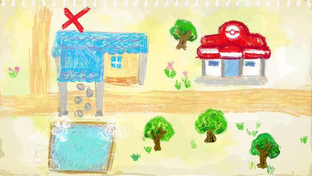 Pok�mon Pokopia DLC 1 Cuenca Coralina - Imagen del dibujo del mapa del tesoro n� 1