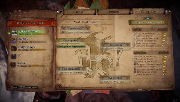 Monster Hunter World Iceborne - Vaal Hazak Espóreo: objetos que deja caer y recompensas