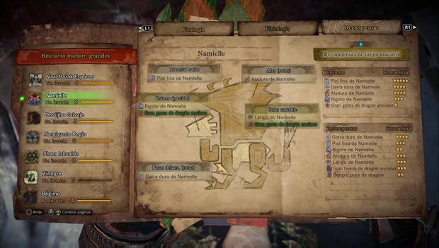 Monster Hunter World Iceborne - Namielle: Objetos que deja caer y recompensas
