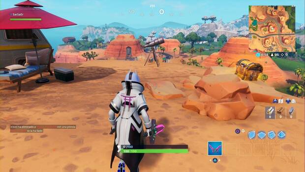 Fortnite - Baila junto a telescopios distintos: telescopio en Oasis Ostentoso