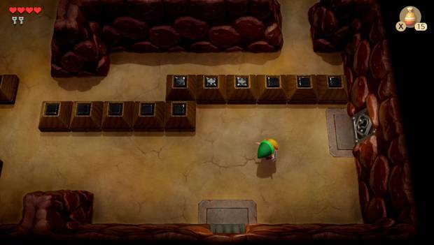 The Legend of Zelda: Link's Awakening - Puerta cerrada con llave a la derecha