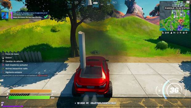 Fortnite Battle Royale - Misiones de parada en boxes: mantenerse en el aire 2 segundos con un coche