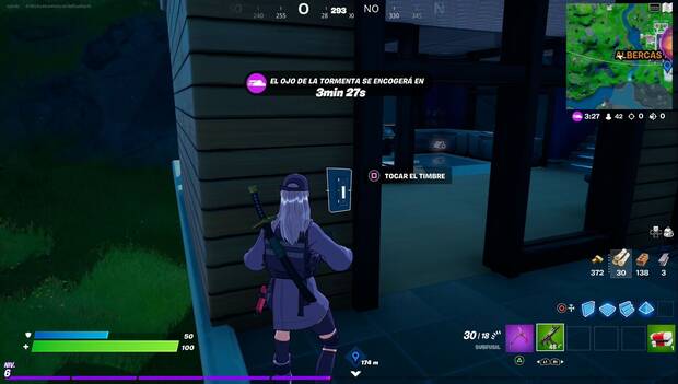 Fortnite Battle Royale - Misiones de Crepúsculo: timbre para tocar junto a una puerta