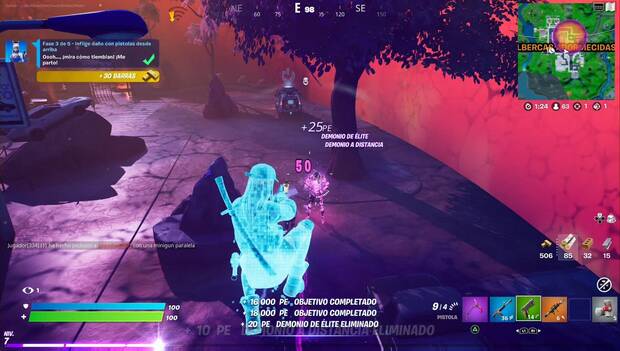 Fortnite Battle Royale - Misiones de Crepúsculo: daño con pistolas desde arriba
