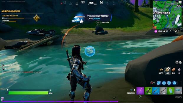 Fortnite Battle Royale - Misiones de Jonesy Buceador: lanzando un pez al agua