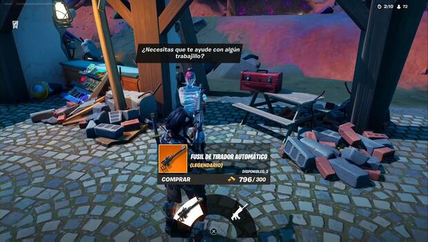 Fortnite Battle Royale - Misiones de Kor: fusil de tirador en el inventario de Kor