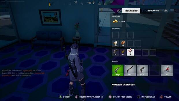 Fortnite Battle Royale - Misiones de Jonesy Oscuro: escopeta y cartuchos en el inventario