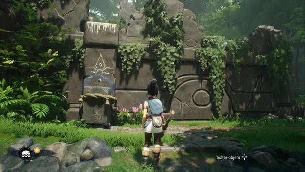 Kena: Bridge of spirits - Llega el guía espiritual: punto donde colocar el bloque