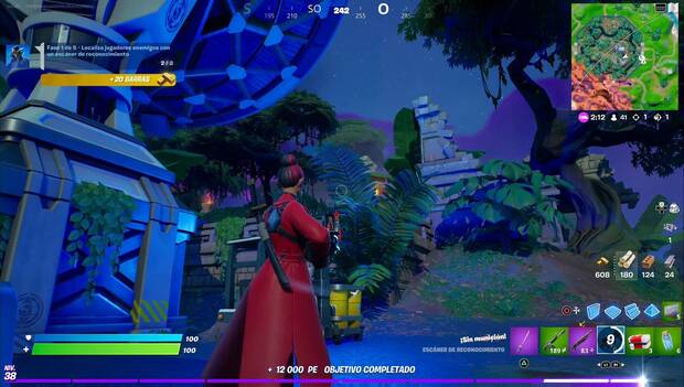 Fortnite - Misiones de Cólera: objetivo marcado por el escáner de reconocimiento