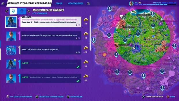 Fortnite - Misiones de Cólera: tablones de contratos en la isla