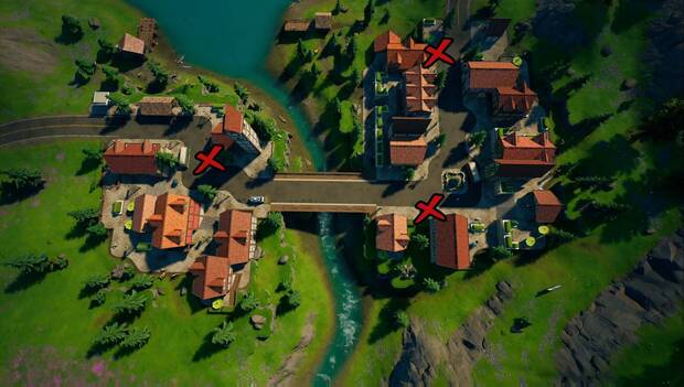 Fortnite Battle Royale - Coloca señales de advertencia: señales de advertencia en Campo Calígine