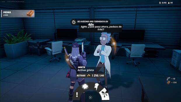 Fortnite Battle Royale - Activa una grieta al comprársela a un personaje: Rick Sánchez en Antena Aciaga