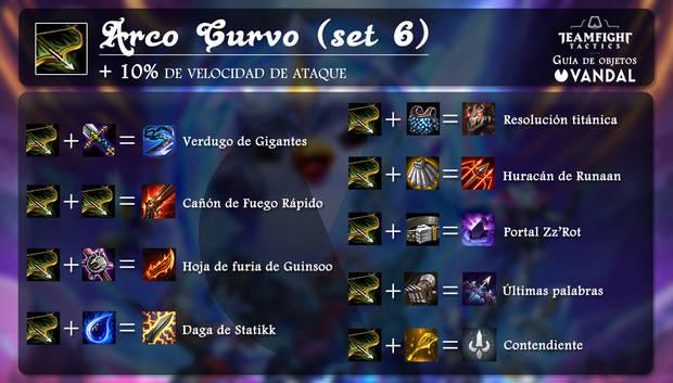 Arco curvo en TFT y todas sus fusiones con objetos