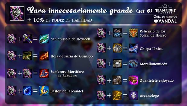 Vara innecesariamente grande en TFT y todas sus fusiones con objetos