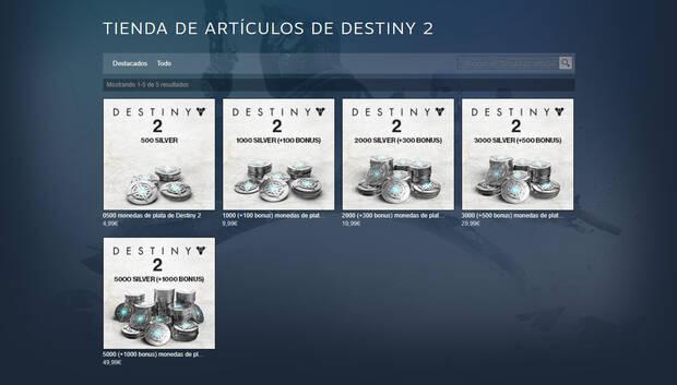 Guía Destiny 2 - Cuánto cuestan las monedas de Plata