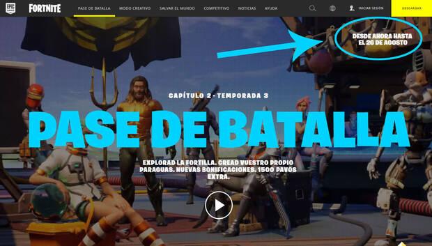 Fortnite - Duracin oficial de la Temporada 3