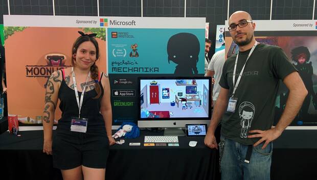 Mariona Valls y Javi Gálvez en el primer Gamelab al que asistieron, en 2015.