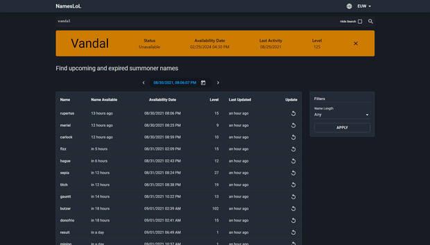 NamesLoL, la web que nos dice qu nombres de usuario estn disponibles en League of Legends