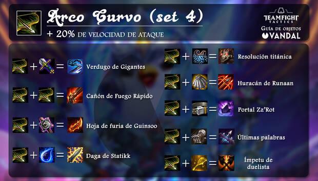 Arco curvo en TFT y todas sus fusiones con objetos