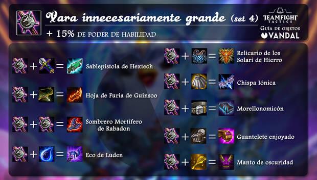 Vara innecesariamente grande en TFT y todas sus fusiones con objetos