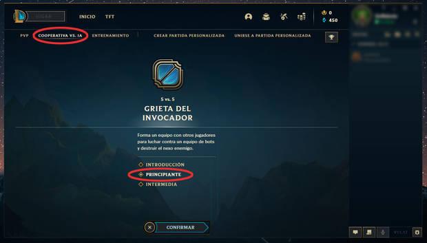 League of Legends: Juega partidas contra la IA en principiante para farmear EXP