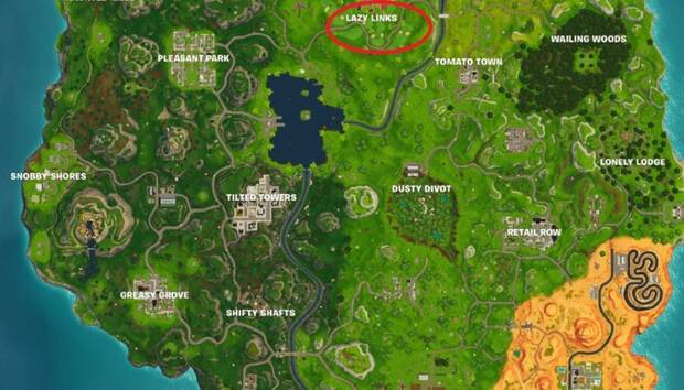 Fortnite Battle Royale, Mapa, Golf, Lazy Links, Temporada 5