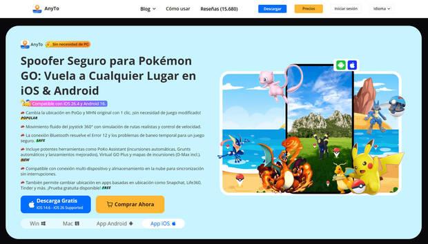 Utilizar la app AnyTo en iOS para jugar a Pok�mon GO sin salir de casa