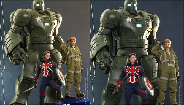 Figura de Capitana Carter y Steve Rogers