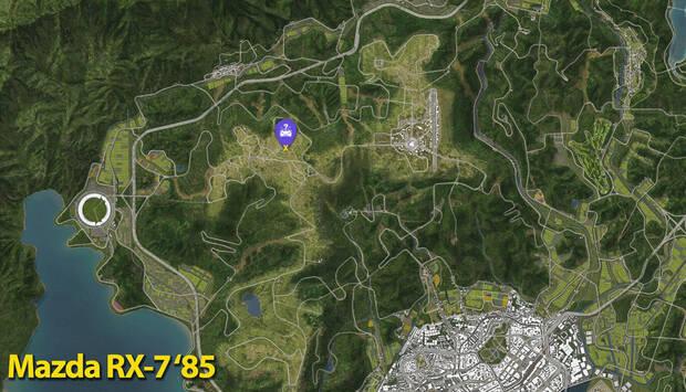 Forza Horizon 6 - Ubicaci�n en el mapa del coche del tesoro Mazda RX-7 '85