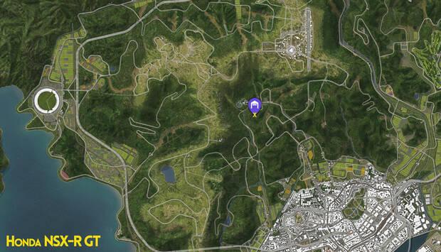Forza Horizon 6 - Ubicaci�n en el mapa del granero con el coche abandonado Honda NSX-R GT