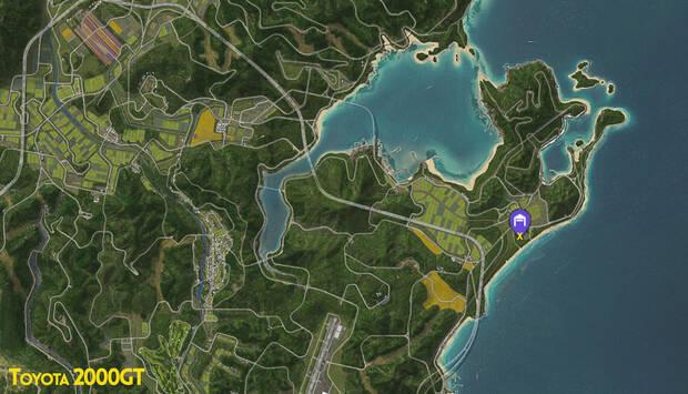 Forza Horizon 6 - Ubicaci�n en el mapa del granero con el coche abandonado Toyota 2000GT