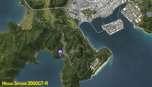 Forza Horizon 6 - Ubicaci�n en el mapa del granero con el coche abandonado Nissan Skyline 2000GT-R