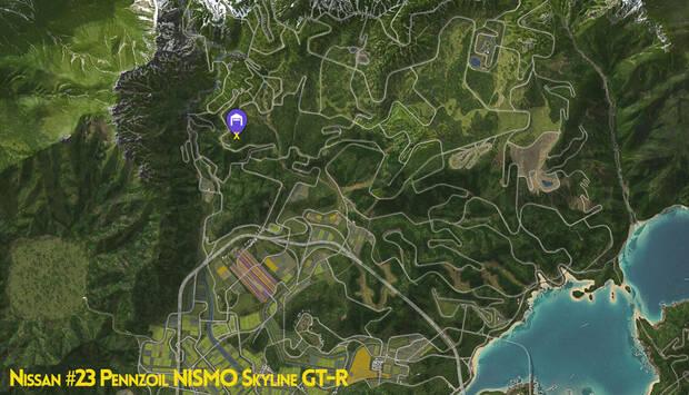 Forza Horizon 6 - Ubicaci�n en el mapa del granero con el coche abandonado Nissan 23 Pennzoil NISMO Skyline GT-R