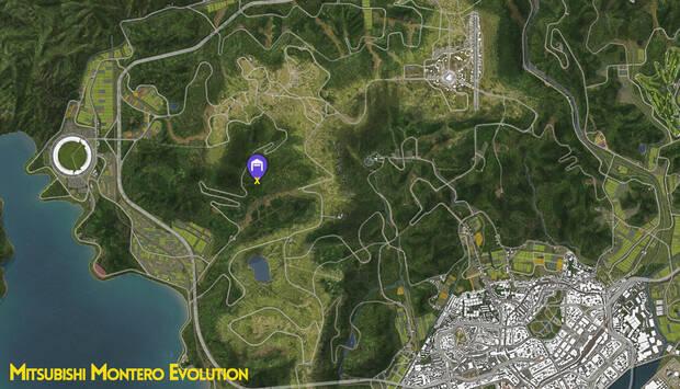Forza Horizon 6 - Ubicaci�n en el mapa del granero con el coche abandonado Mitsubishi Montero Evolution