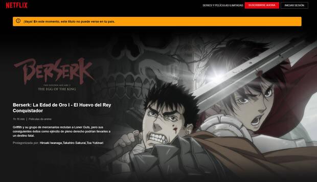 Dnde ver las pelculas de Berserk?