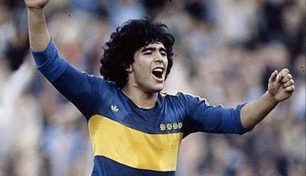 Diego con Boca Juniors
