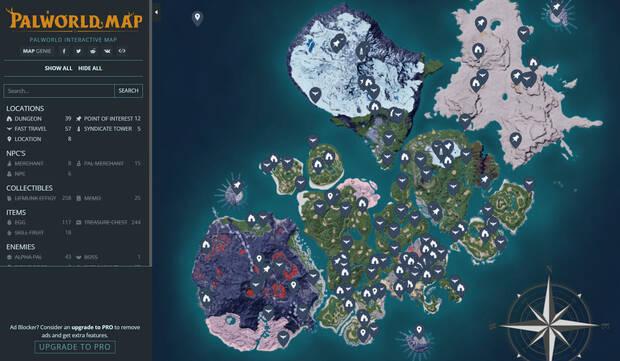 Palworld - Mapa completo e interactivo