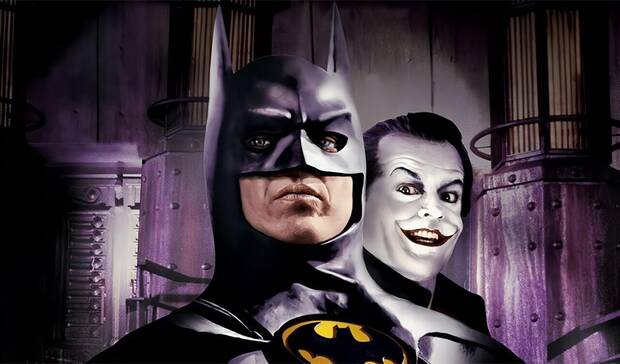 Michael Keaton y Jack Nicholson como Batman y el Joker en Batman (1989) de Tim Burton