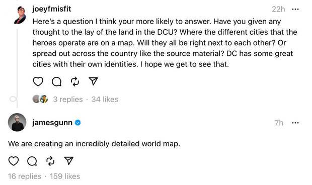 Map James Gunn DC Threads
