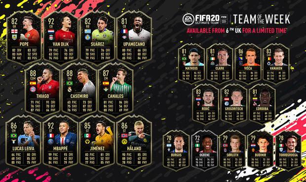 FIFA 20 FUT Plantilla completa del TOTW 19