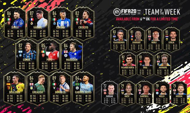 FIFA 20 FUT Plantilla completa del TOTW 17