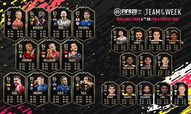 FIFA 20 FUT Plantilla completa del TOTW 7