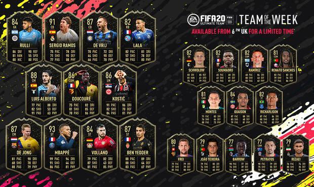 FIFA 20 FUT Plantilla completa del TOTW 22