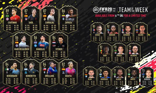 FIFA 20 FUT Plantilla completa del TOTW 25