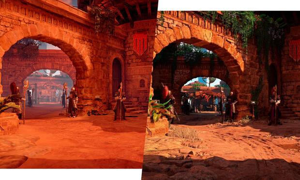 (Izquierda original, derecha 'Remastered'). Iluminación más natural, más detalle y poblaciones más vivas. El salto entre una y otra versión es visible con una comparativa directa.